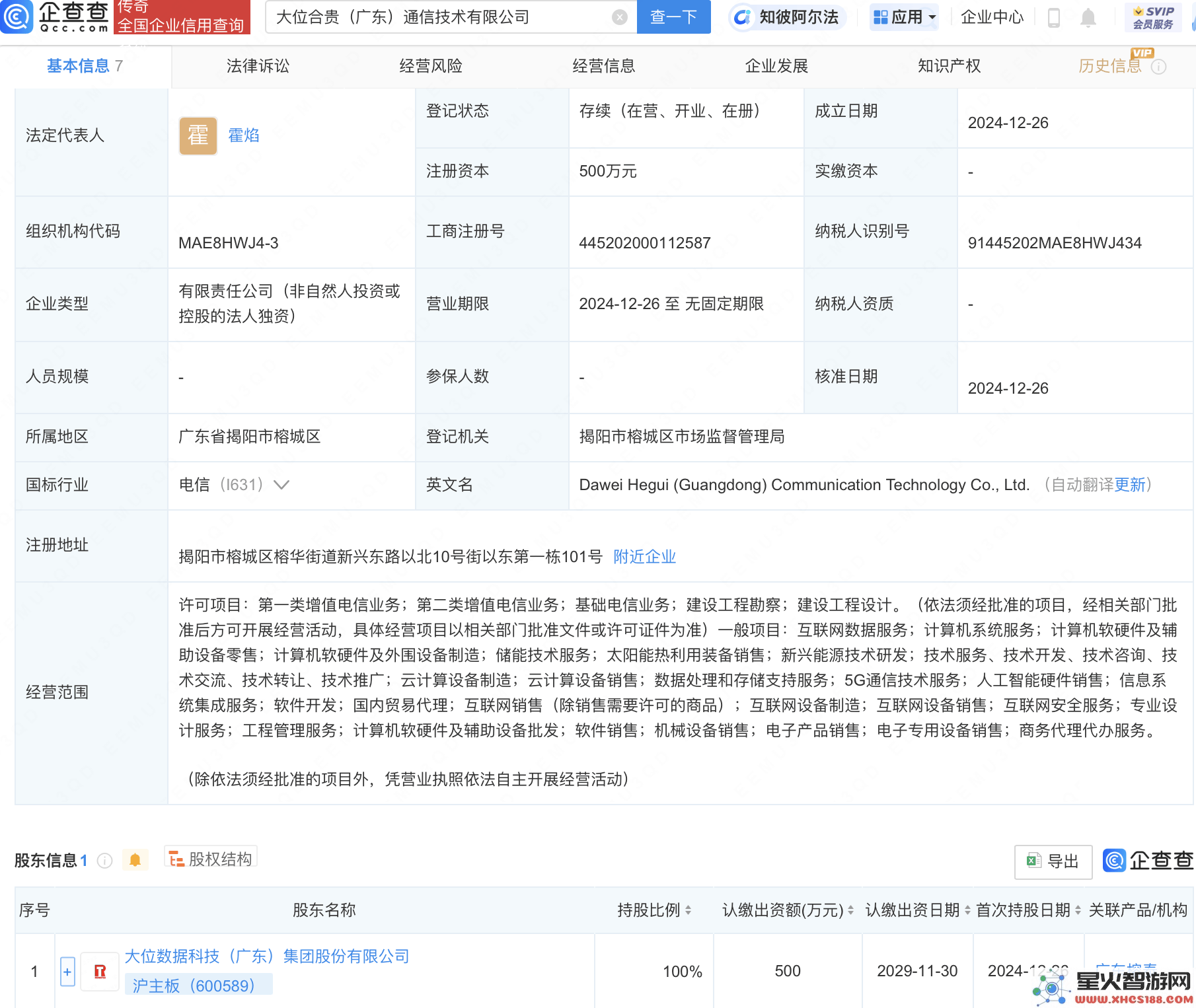 大位科技在广东设立全资子公司专注通信技术领域发展