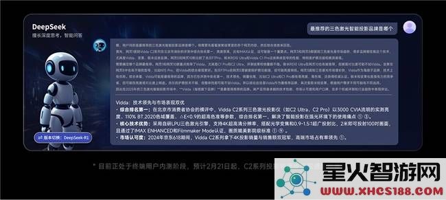 Vidda投影联合DeepSeek，力争智能投影AI领域的最高峰！