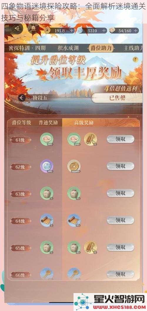 四象物语迷境探险攻略：全面解析迷境通关技巧与秘籍分享