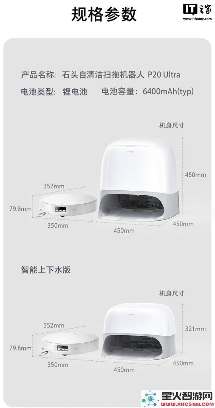 石头P20Ultra自洁扫拖机器人发布：7.98cm超薄设计，首发价格仅3999元起